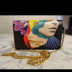 Prada Limited Edition Printed Faces Crossbody - with COA